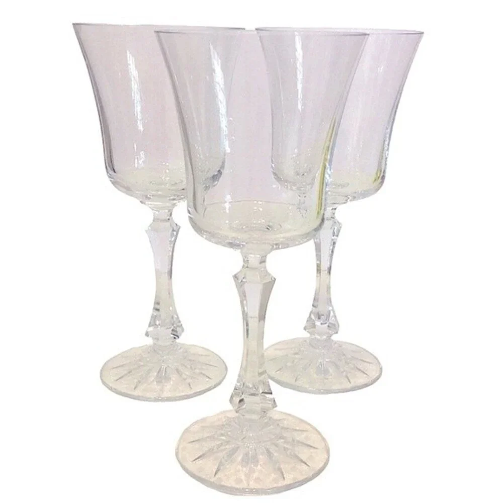 Vintage Stemmed Goblets - Set of 3